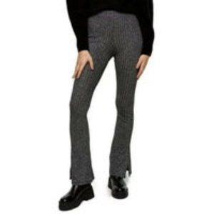 Topshop Women's Glitter Rib Flare Pants